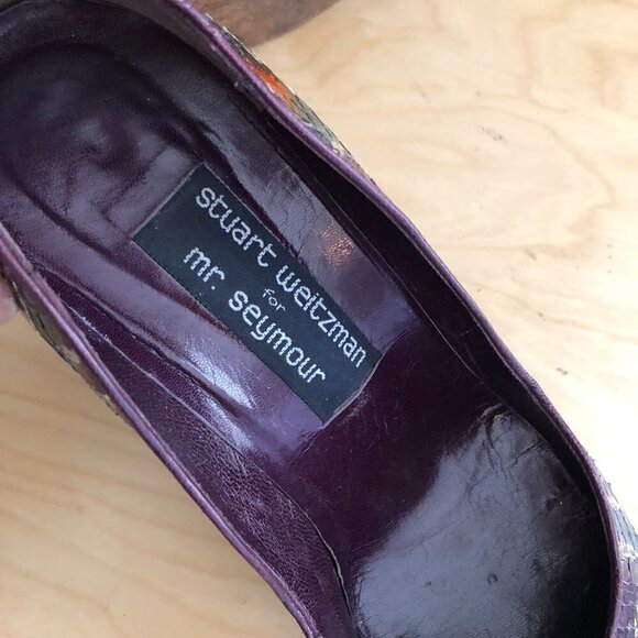 Vintage STUART WEITZMAN for MR. SEYMOUR Snakeskin Pointed Toe Pumps Office Siren - Picture 2 of 12